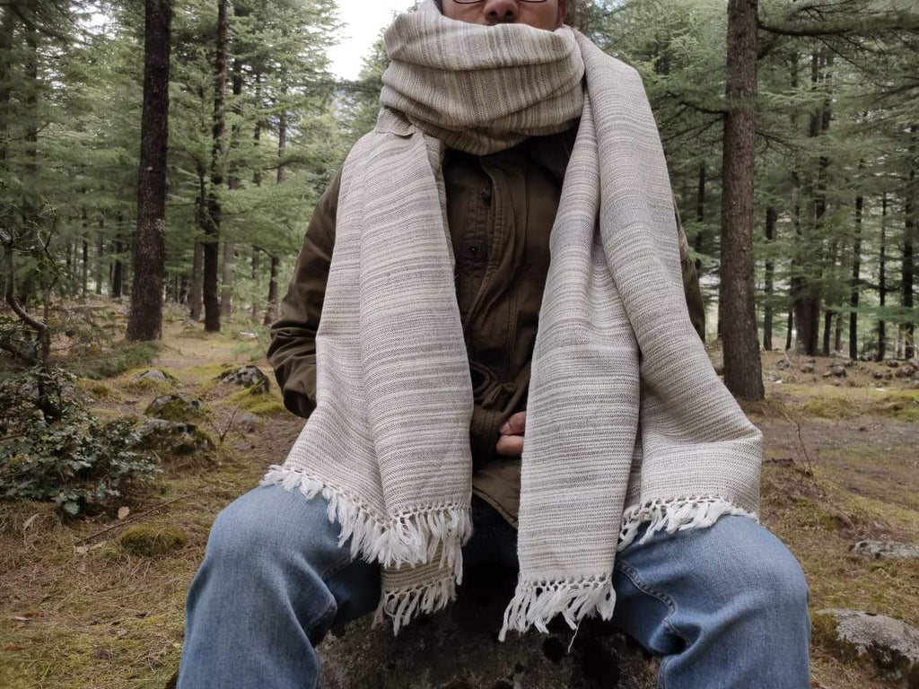 Oversized Wool Shawl/Throw in Chebula