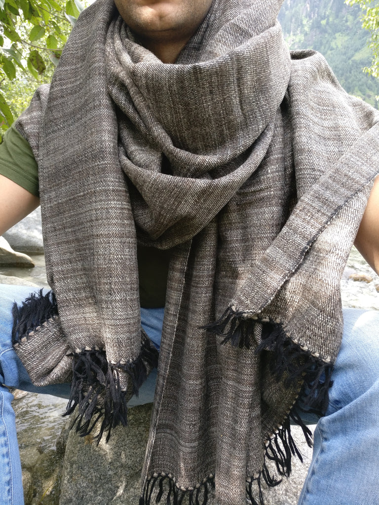 Om Shanti Crafts Meditation Shawl or Blanket, Wool Shawl/Wrap, Oversize  Scarf/Stole, Unisex, Large. Dark Grey